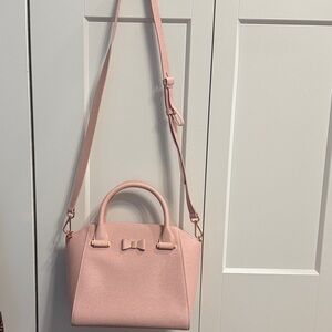 Ted Baker London Leather Pink Bow Crossbody Satchel